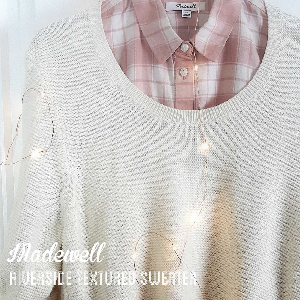 Madewell Riverside Textured Sweater Antique Cream